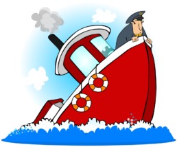 cartoon sinking ship